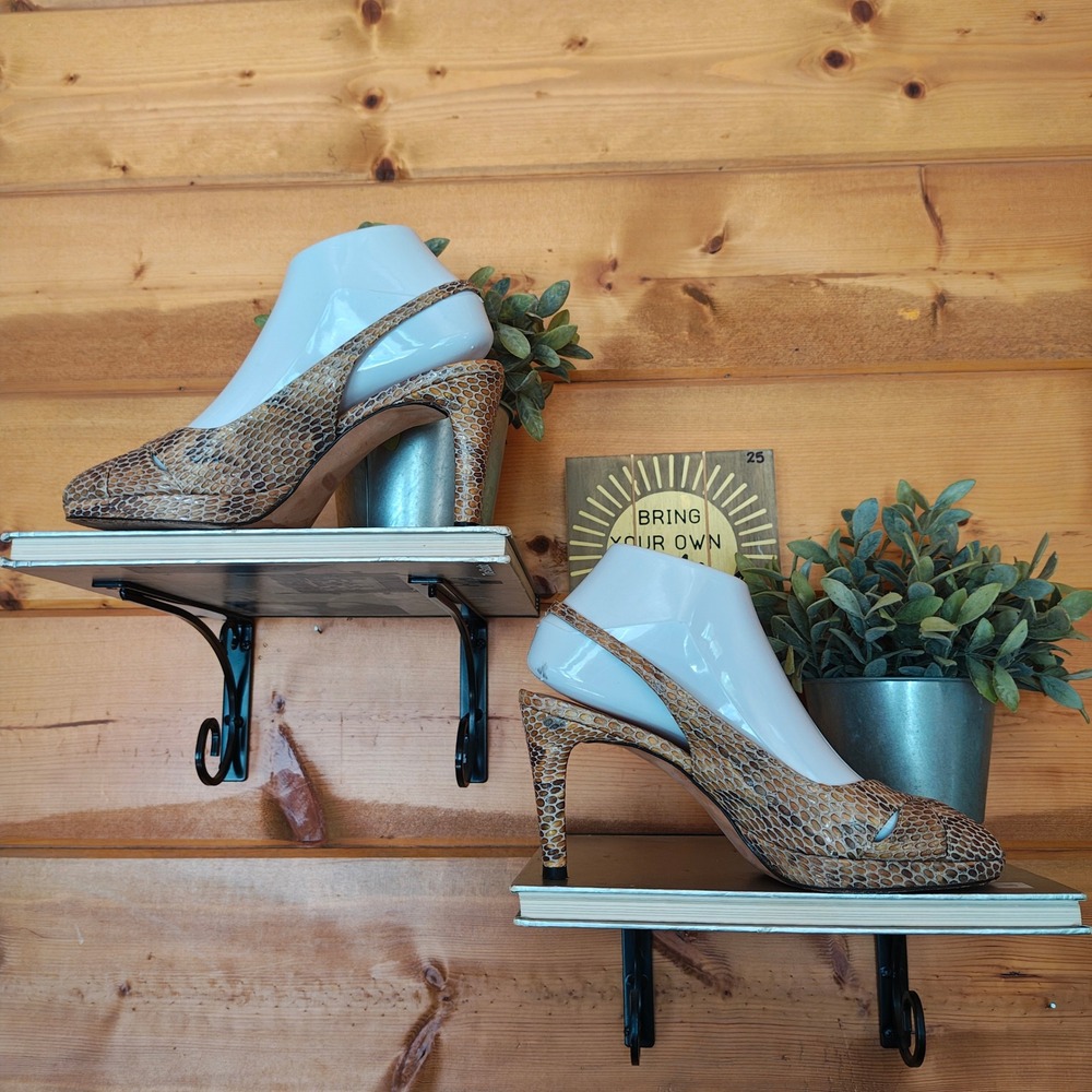 Stuart Weitzman Snake Python Patent Leather Heels… - image 3